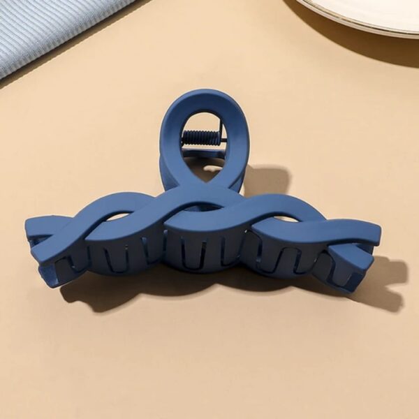 Solid blue hair claw clips - Image 5