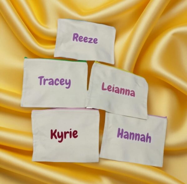 Personalized canvas pouch