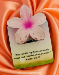 Flower hair claw clip bible verse edition DHS 3