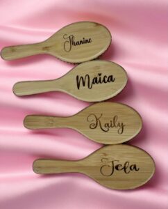 Personalized bamboo hairbrush