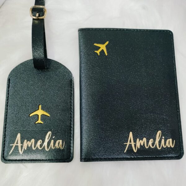 Personalized Passport Cover and Luggage Tag Set - Image 3
